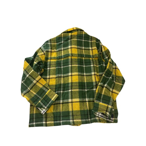 Mars VTG Men’s Green/Yellow 40% Wool Unlined Shirt Great For Fall Size Medium - Picture 4 of 8